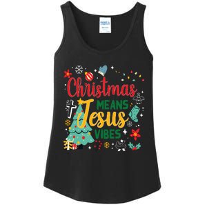 Christmas Means Jesus Vibes Xmas Women Christian Nativity Ladies Essential Tank