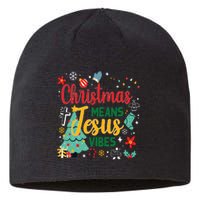 Christmas Means Jesus Vibes Xmas Women Christian Nativity Sustainable Beanie