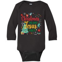 Christmas Means Jesus Vibes Xmas Women Christian Nativity Baby Long Sleeve Bodysuit