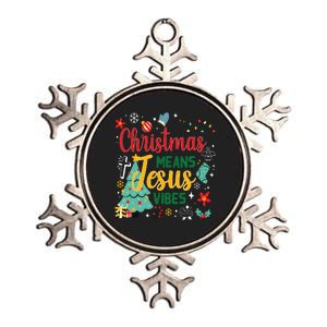 Christmas Means Jesus Vibes Xmas Women Christian Nativity Metallic Star Ornament