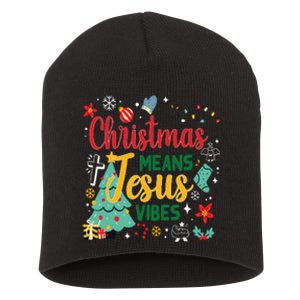 Christmas Means Jesus Vibes Xmas Women Christian Nativity Short Acrylic Beanie