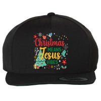 Christmas Means Jesus Vibes Xmas Women Christian Nativity Wool Snapback Cap