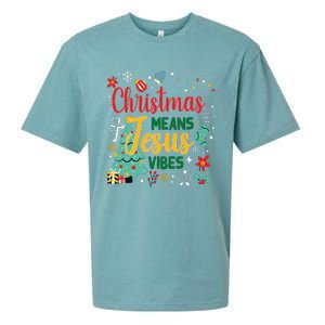 Christmas Means Jesus Vibes Xmas Women Christian Nativity Sueded Cloud Jersey T-Shirt