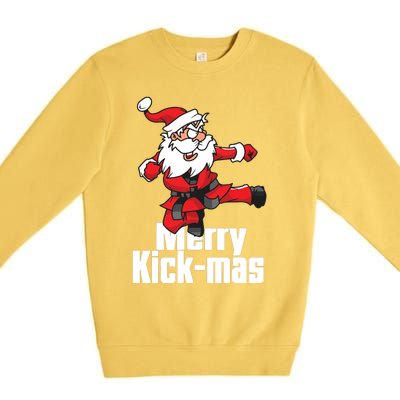 Christmas Merry Kickmas Santa Claus Karate Premium Crewneck Sweatshirt