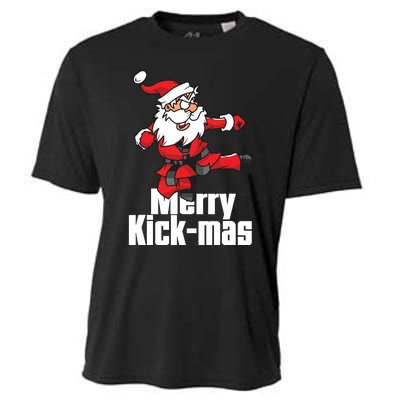 Christmas Merry Kickmas Santa Claus Karate Cooling Performance Crew T-Shirt