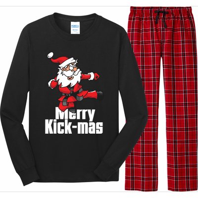 Christmas Merry Kickmas Santa Claus Karate Long Sleeve Pajama Set