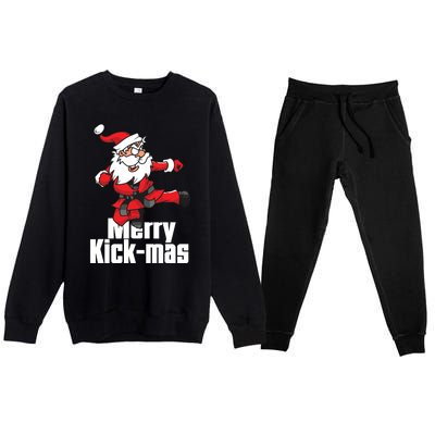 Christmas Merry Kickmas Santa Claus Karate Premium Crewneck Sweatsuit Set