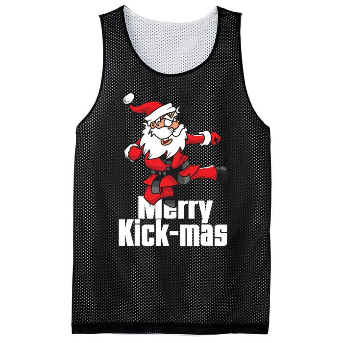 Christmas Merry Kickmas Santa Claus Karate Mesh Reversible Basketball Jersey Tank