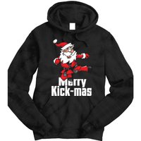 Christmas Merry Kickmas Santa Claus Karate Tie Dye Hoodie