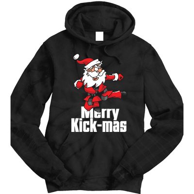 Christmas Merry Kickmas Santa Claus Karate Tie Dye Hoodie