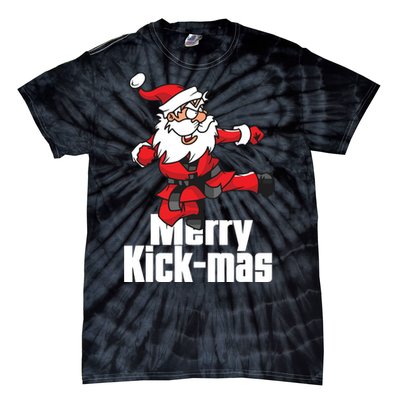 Christmas Merry Kickmas Santa Claus Karate Tie-Dye T-Shirt