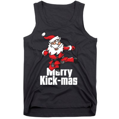 Christmas Merry Kickmas Santa Claus Karate Tank Top