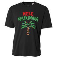 Christmas Mele Kalikimaka Palm Tree Hawaiian Lights In July Cooling Performance Crew T-Shirt