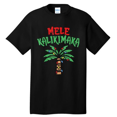 Christmas Mele Kalikimaka Palm Tree Hawaiian Lights In July Tall T-Shirt