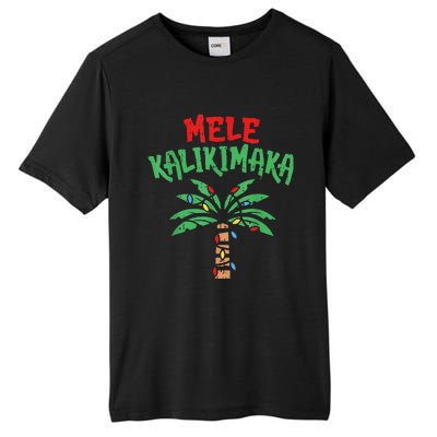 Christmas Mele Kalikimaka Palm Tree Hawaiian Lights In July Tall Fusion ChromaSoft Performance T-Shirt