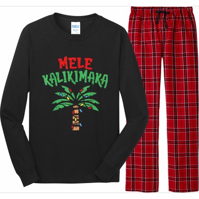 Christmas Mele Kalikimaka Palm Tree Hawaiian Lights In July Long Sleeve Pajama Set