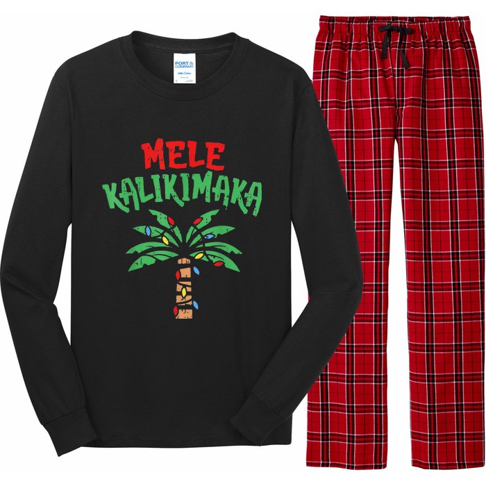 Christmas Mele Kalikimaka Palm Tree Hawaiian Lights In July Long Sleeve Pajama Set