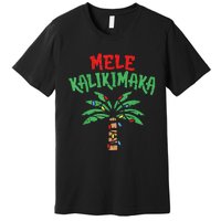 Christmas Mele Kalikimaka Palm Tree Hawaiian Lights In July Premium T-Shirt