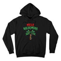 Christmas Mele Kalikimaka Palm Tree Hawaiian Lights In July Tall Hoodie