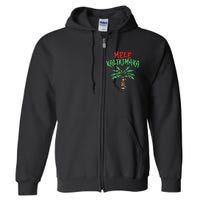 Christmas Mele Kalikimaka Palm Tree Hawaiian Lights In July Full Zip Hoodie