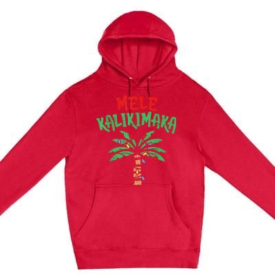 Christmas Mele Kalikimaka Palm Tree Hawaiian Lights In July Premium Pullover Hoodie