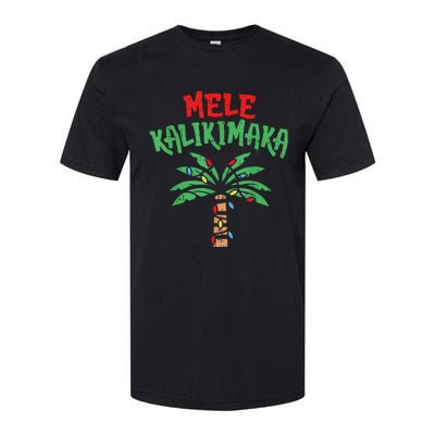 Christmas Mele Kalikimaka Palm Tree Hawaiian Lights In July Softstyle CVC T-Shirt