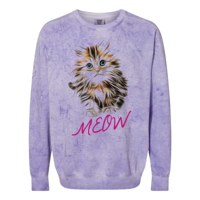 Cat Meow Kitty Funny Cats Mom And Cat Dad Gift Colorblast Crewneck Sweatshirt