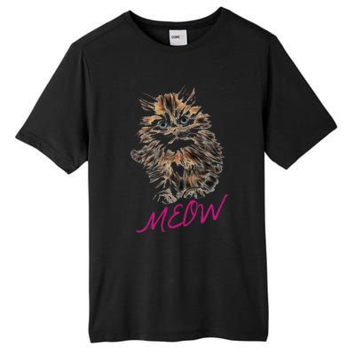 Cat Meow Kitty Funny Cats Mom And Cat Dad Gift Tall Fusion ChromaSoft Performance T-Shirt