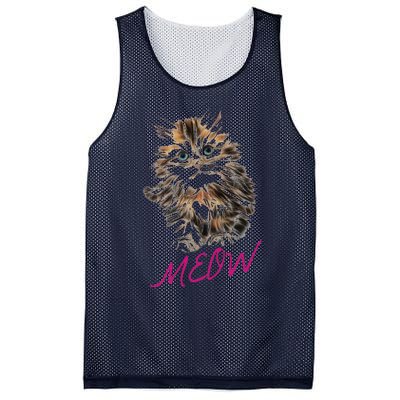 Cat Meow Kitty Funny Cats Mom And Cat Dad Gift Mesh Reversible Basketball Jersey Tank