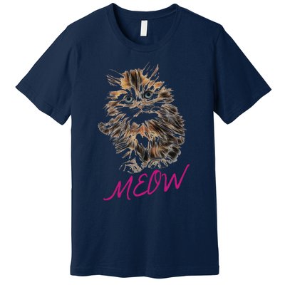 Cat Meow Kitty Funny Cats Mom And Cat Dad Gift Premium T-Shirt