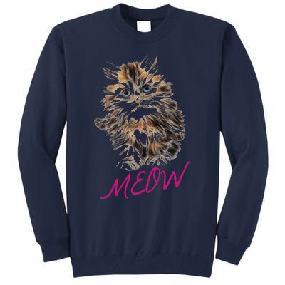 Cat Meow Kitty Funny Cats Mom And Cat Dad Gift Tall Sweatshirt