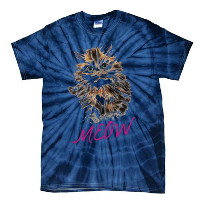 Cat Meow Kitty Funny Cats Mom And Cat Dad Gift Tie-Dye T-Shirt