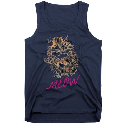 Cat Meow Kitty Funny Cats Mom And Cat Dad Gift Tank Top