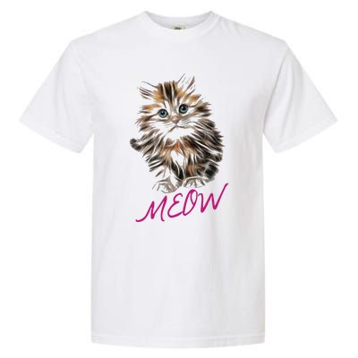 Cat Meow Kitty Funny Cats Mom And Cat Dad Gift Garment-Dyed Heavyweight T-Shirt