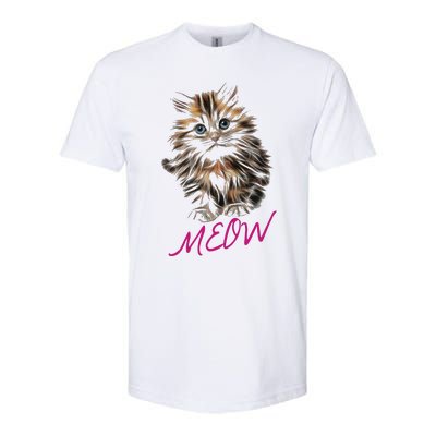 Cat Meow Kitty Funny Cats Mom And Cat Dad Gift Softstyle CVC T-Shirt