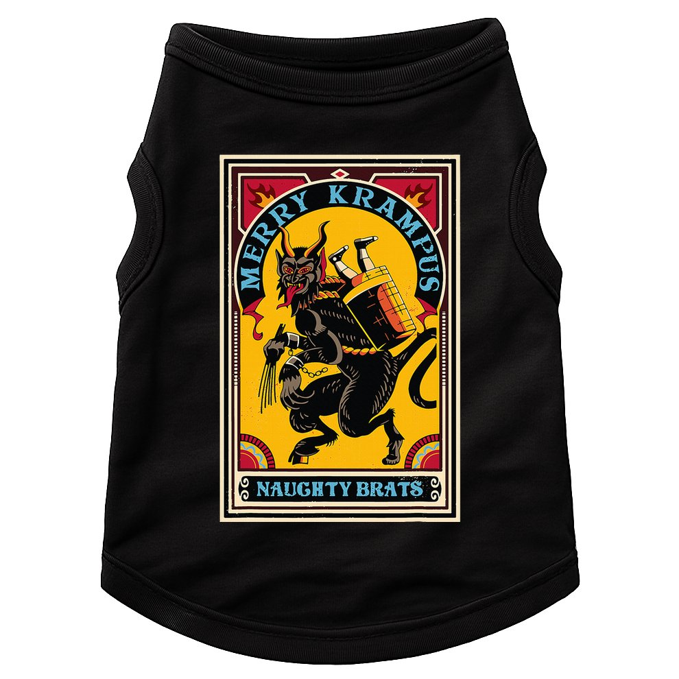 Christmas Merry Krampus Naughty Brats Circus Poster Style  Doggie Tank