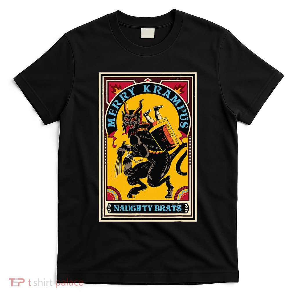 Christmas Merry Krampus Naughty Brats Circus Poster Style  T-Shirt