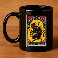 Christmas Merry Krampus Naughty Brats Circus Poster Style  11oz C Handle Ceramic Mug