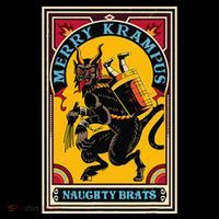 Christmas Merry Krampus Naughty Brats Circus Poster Style  16 in Basic Backpack