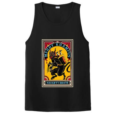 Christmas Merry Krampus Naughty Brats Circus Poster Style  PosiCharge Competitor Tank