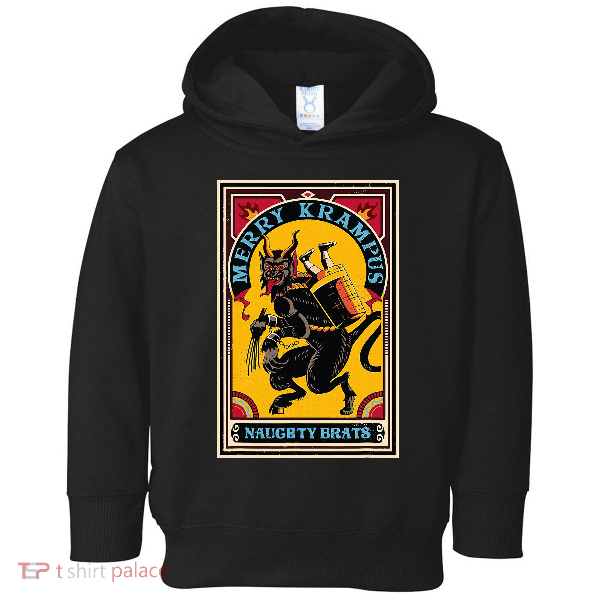 Christmas Merry Krampus Naughty Brats Circus Poster Style  Toddler Hoodie