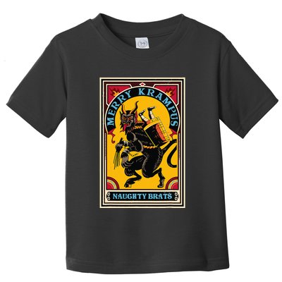 Christmas Merry Krampus Naughty Brats Circus Poster Style  Toddler T-Shirt