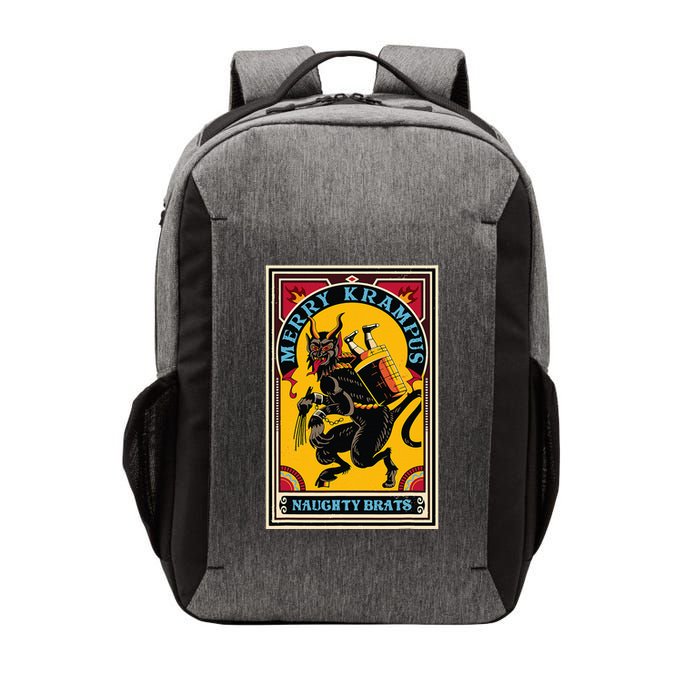 Christmas Merry Krampus Naughty Brats Circus Poster Style  Vector Backpack