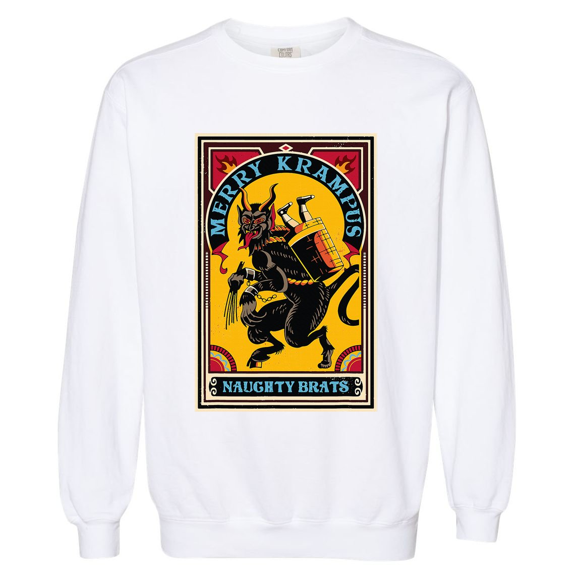 Christmas Merry Krampus Naughty Brats Circus Poster Style  Garment-Dyed Sweatshirt