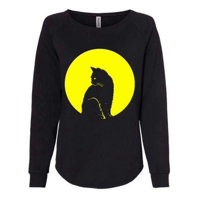 Cat Moon Kitty Full Moon Womens California Wash Sweatshirt