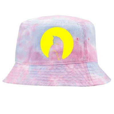 Cat Moon Kitty Full Moon Tie-Dyed Bucket Hat