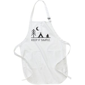 Camping Minimalist Keep It Simple Outdoor Gift Full-Length Apron With Pockets