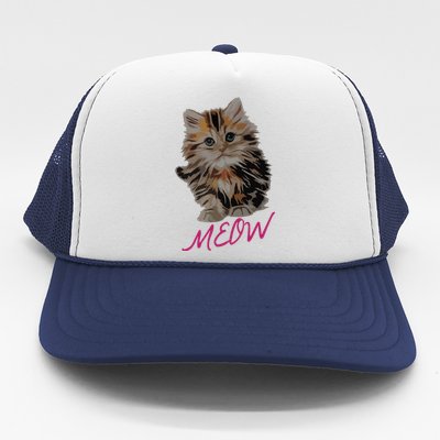 Cat Meow Kitty Funny Cats Mom And Cat Dad Gift Trucker Hat