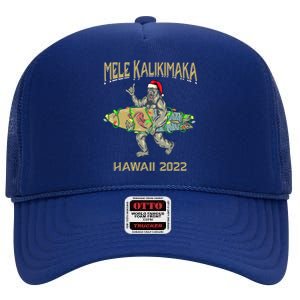 Cute Mele Kalikimaka For Hawaii Or Christmas Cruise Vacation Gift High Crown Mesh Back Trucker Hat