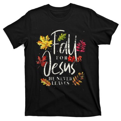 Cool Maple Leave Thanksgiving Autumn Fall For Jesus T-Shirt